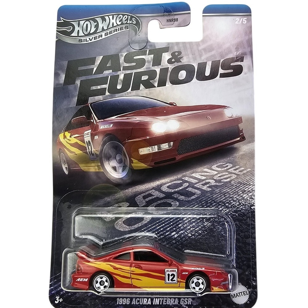 Hot Wheels Fast & Furious Silver Series 1996 Acura Integra GSR Red HNR88 2/5